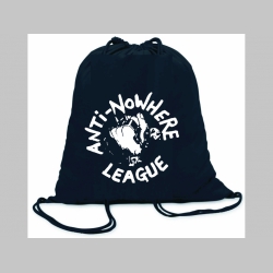 Anti Nowhere League ľahké sťahovacie vrecko ( batôžtek / vak ) s čiernou šnúrkou, 100% bavlna 100 g/m2, rozmery cca. 37 x 41 cm